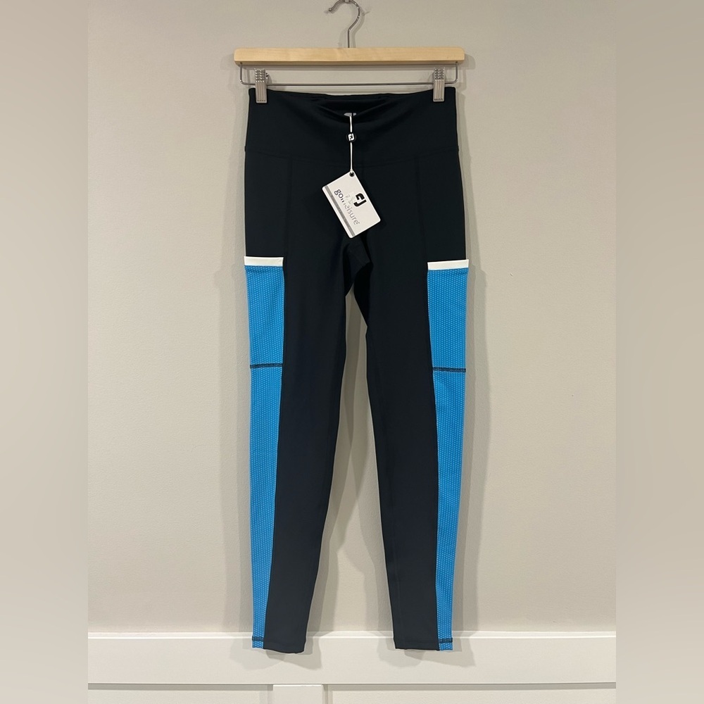 NWT FootJoy Women’s Black Blue Performance Ankle Leggings Size Small